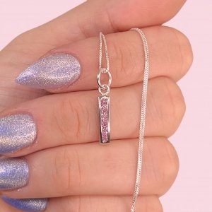 Cadena Veneziana Fina y Dije Medio Sinfin Rosa Plata 925